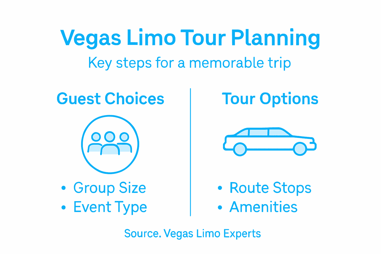Infographic showing limo tour planning steps