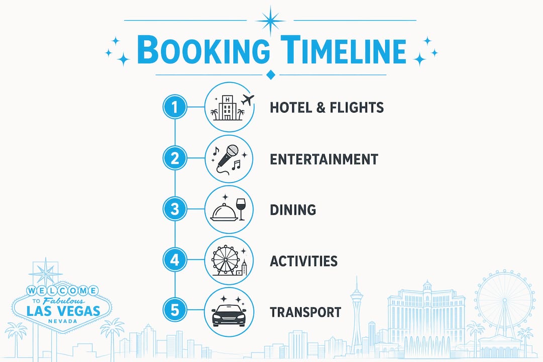 Infographic showing step-by-step booking timeline