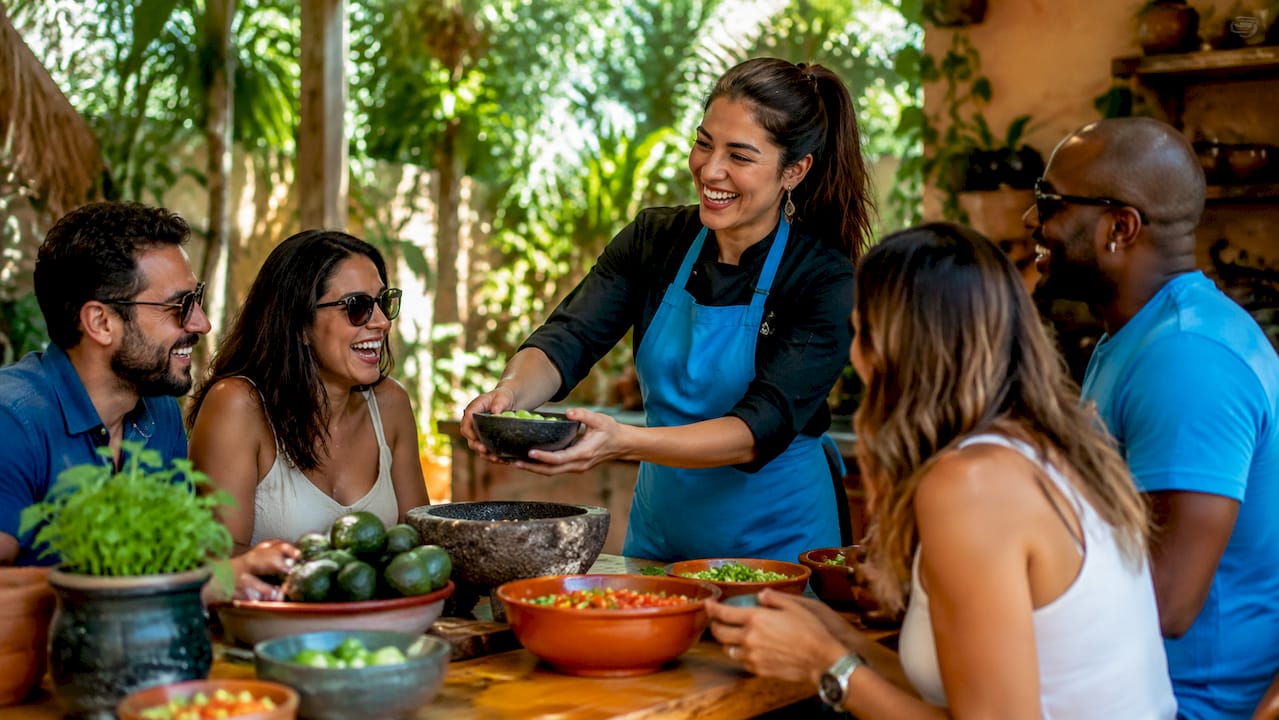 Group cooking together in Las Vegas kitchen activity