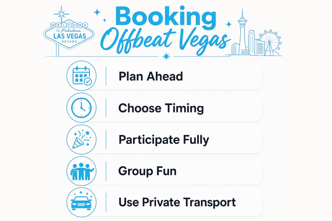 Infographic outlining steps to plan offbeat Vegas activities