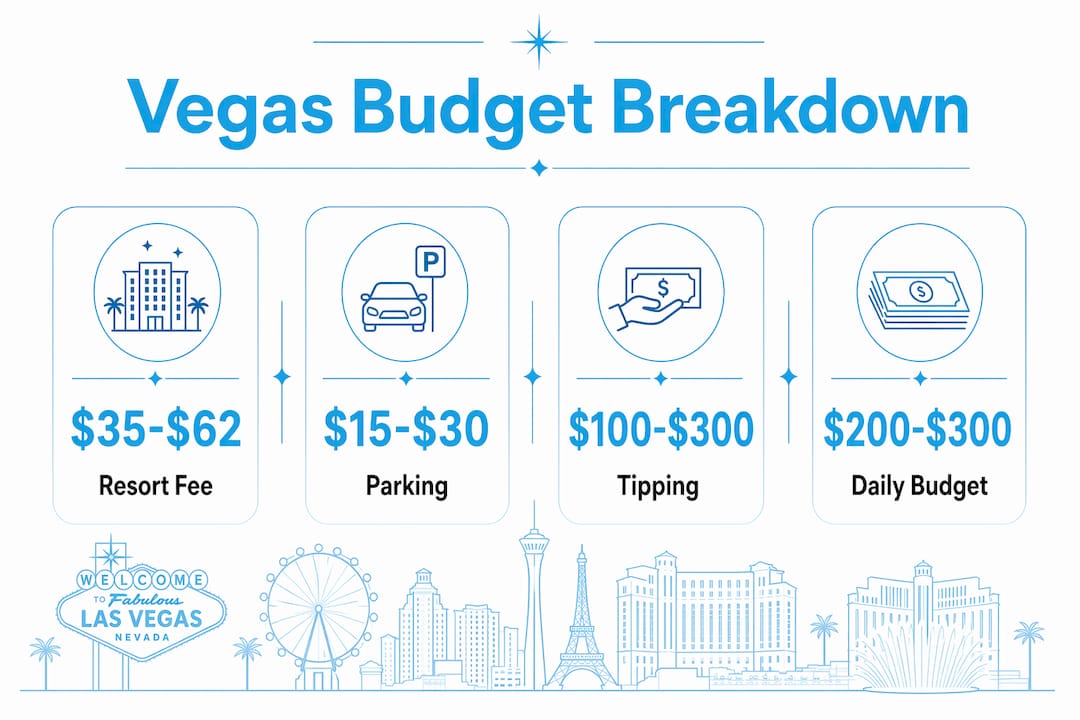 Infographic of typical Las Vegas visitor expenses
