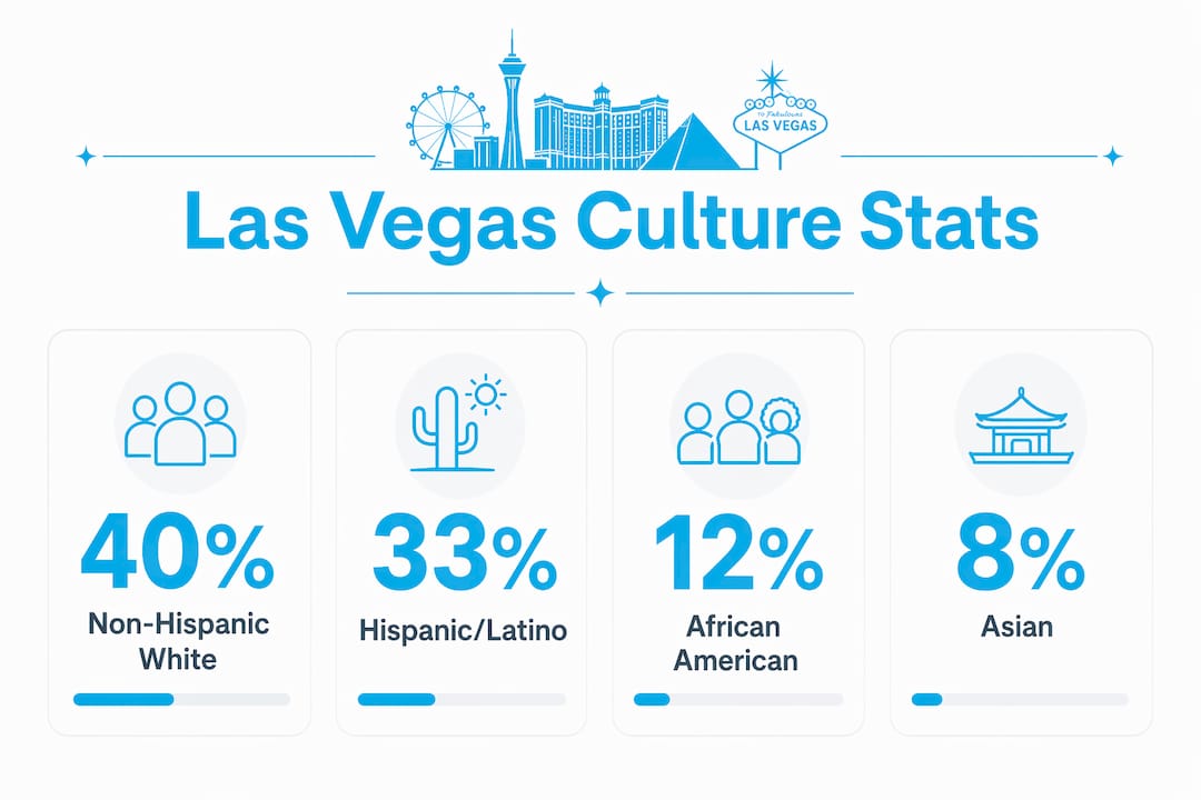 Infographic showing Las Vegas cultural demographic percentages