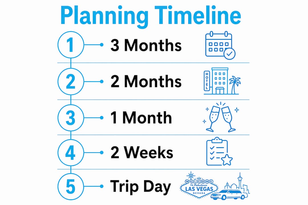 Infographic showing steps to plan Vegas bachelorette party