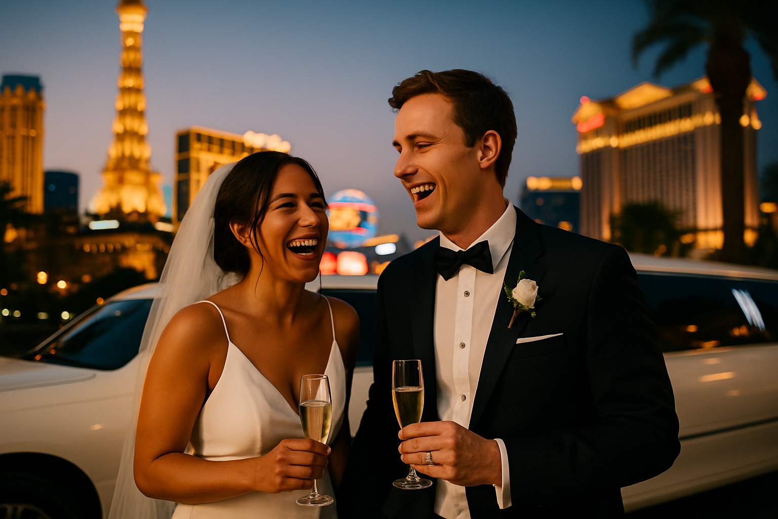 Las Vegas Wedding Photos in a Limo: How Couples Are Making Their Big Day Even More Iconic